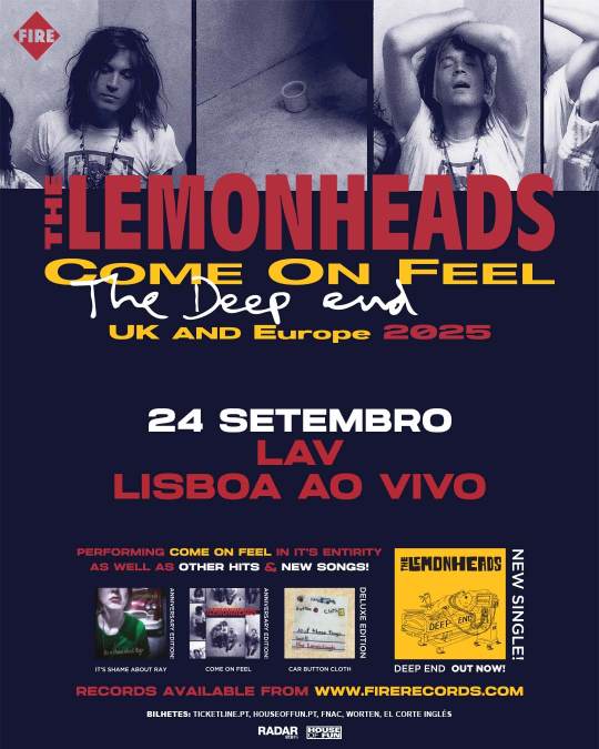 Cartaz: THE LEMONHEADS ATUAM EM PORTUGAL, NO LAV-LISBOA AO VIVO, NO DIA 24 DE SETEMBRO
